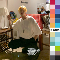 Jin Jun solid color T-shirt men's short sleeve trend ins white men's and women's summer loose half sleeve oversize shirt