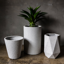 Green magnesium mud basin decoration balcony in the decoration of northern European retro creative shape of large flower pot