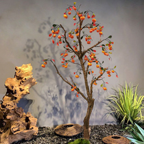 Simulation tree large persimmon fake tree new Chinese retro style courtyard landscape decoration plant landing green plant