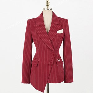 Fashion ol stripe fit two piece suit