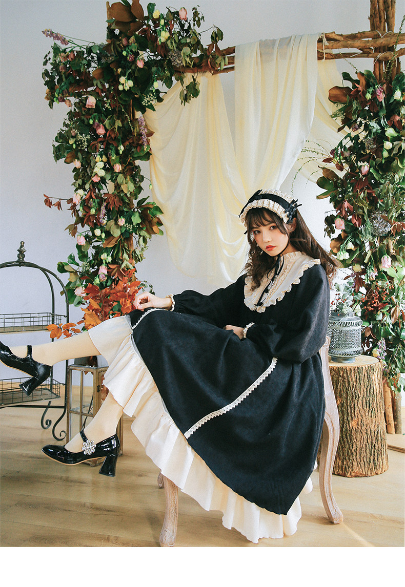 【一丁点op】withpuji原创设计 基础款lolita连衣裙 黑色