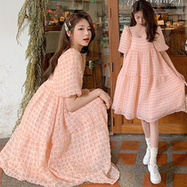 Maternity dress summer fashion Korean version puffed sleeve puff skirt maternity fashion tide 2020 summer fairy medium long model