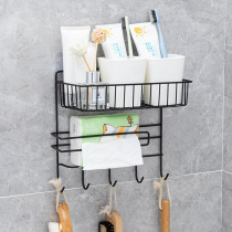 Toilet paper towel rack toilet rack creative home wall hanging free punching wall paper roll bathroom storage