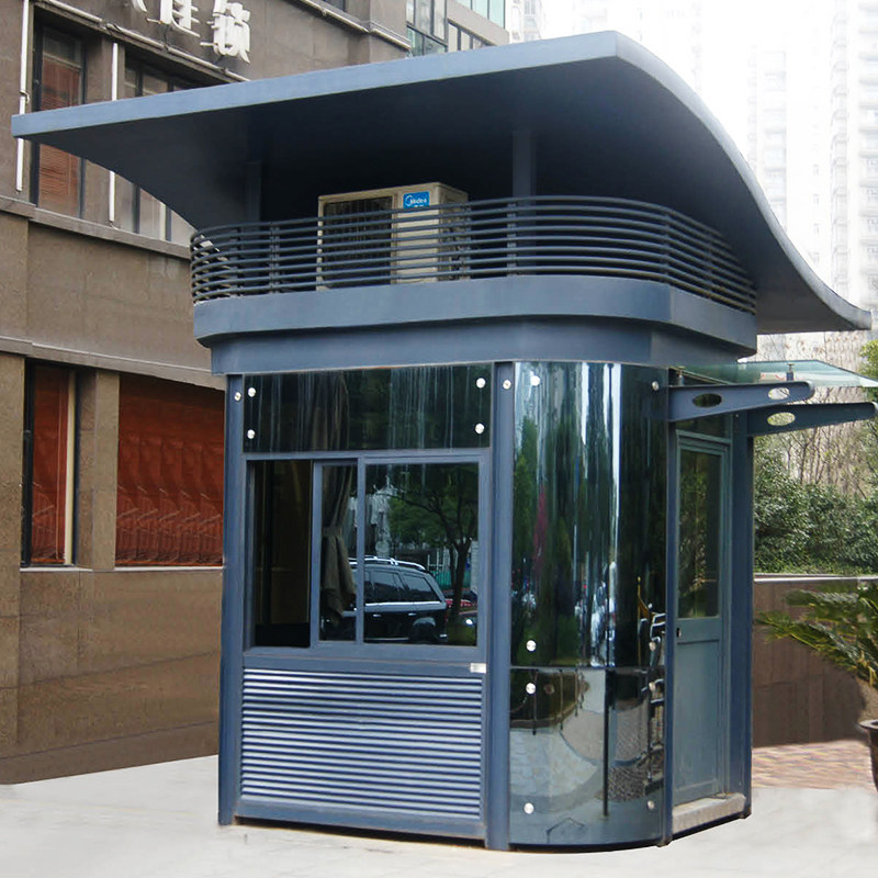钢结构岗亭物业保安亭治安岗亭不锈钢保安亭小区值班钢化玻璃岗亭_7折