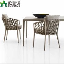 Nordic Outdoor Table And Chairs Courtyard Casual Balcony Table And Chairs Designer Hotel Table Rattan Chairs Three Sets of combined furniture