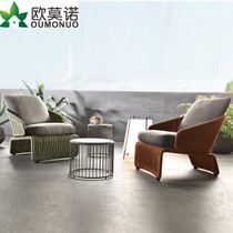 Outdoor rattan sofa Modern minimalist casual sofa Nordic designer Fujchair Balcony Patio vines Rattan Furniture