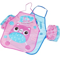 Childrens waterproof surrounding hood for eating graffiti and drawing small apron Kindergarten fine art colorful painting hood clothes small surrounding pocket