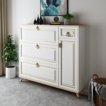 Nordic light luxury Ultra-thin dump 17cm wall-mounted narrow shoe cabinet Simple household door into the home large capacity entrance foyer