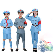 The Red Armys Eighth Route Army Performance in Military Uniform Childrens Red Guard Red Guards Red Star Chorus Perform Costume Elementary School Childrens Military Uniform