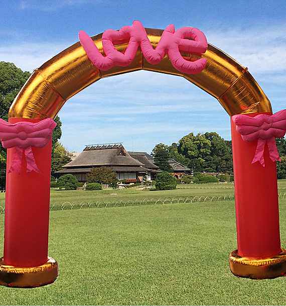婚庆拱门气模新款充气拱门4米迎宾love门开业拱门彩虹门龙凤拱门