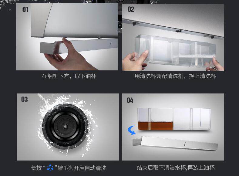 去购买 华帝蒸汽热水洗,只需四步就能轻松清洗抽油烟机的油烟,水系哪