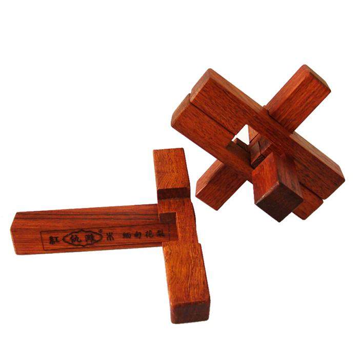 鲁作工艺红木鲁班锁木制玩具成人儿童脑力益智解锁玩具礼品孔明锁