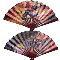 King Glory Fan Lanling King Hua Mulan Xiaoqiao Zixia Fairy Silk Cloth Folding Fan Anime Peripherals
