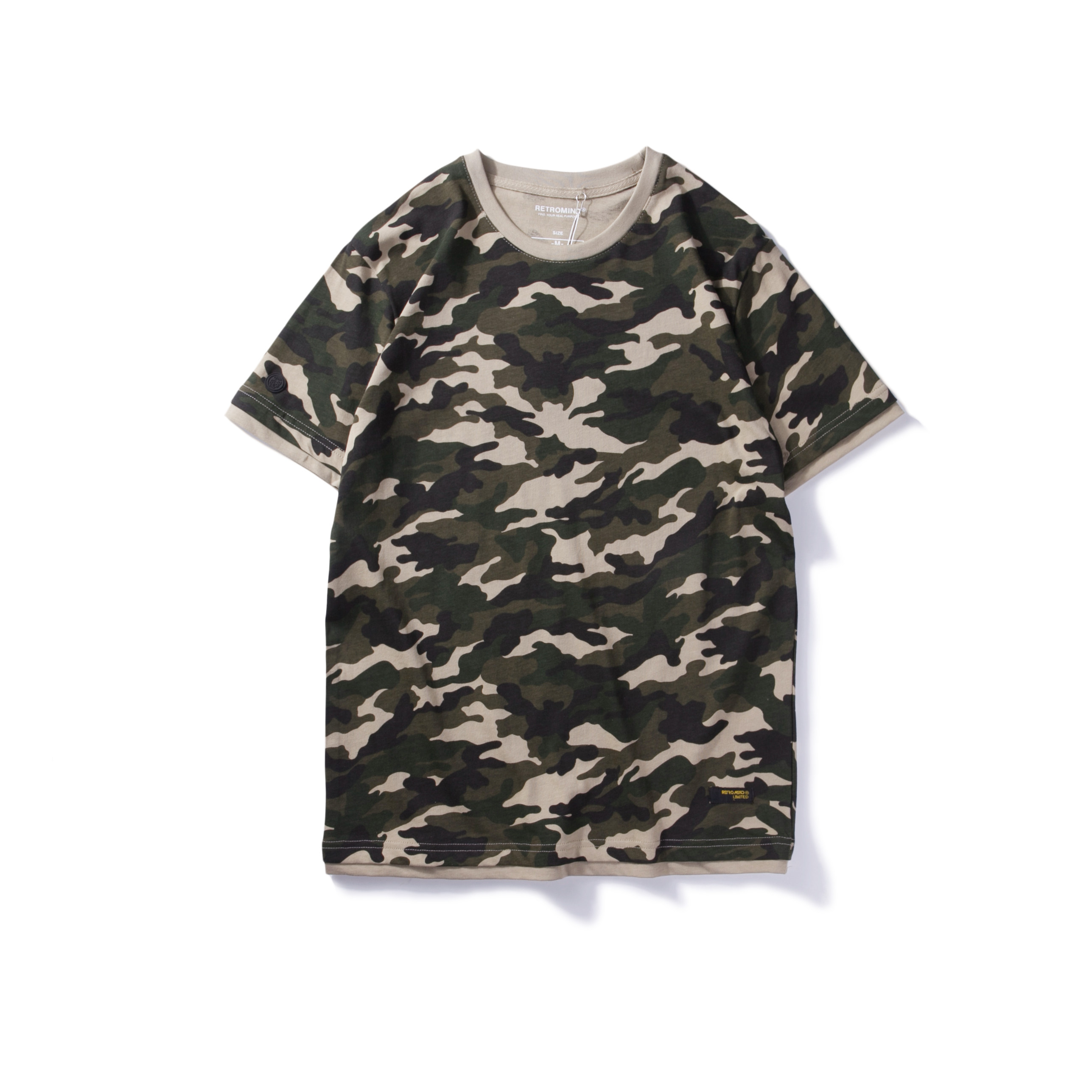 grinch 2017 ss 复古工装军旅风迷彩短袖t恤男原宿风街头迷彩上衣