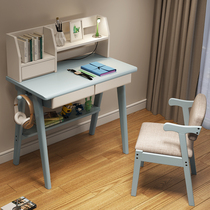 All solid wood desk bookshelf combination small apartment 70cm single person simple household student children learning writing table 60