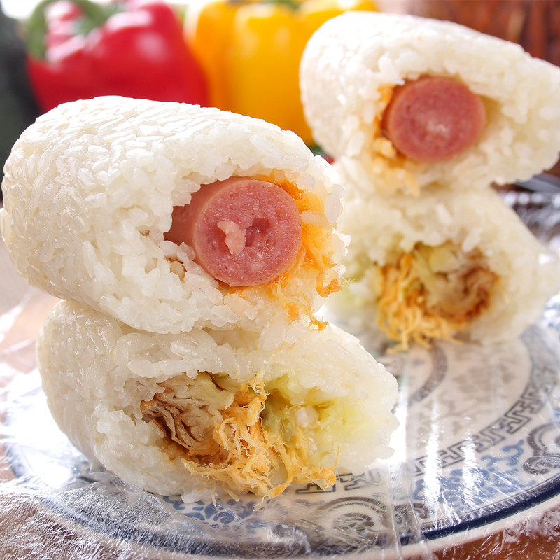 肉松粢饭团 香肠粢饭团 粢饭糕 糍饭团 早餐点心 2份包邮_双氙车灯