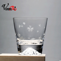 Sakura crystal glass beer cup Net red set household wine Ware Japan Fuji white wine cup niche style wine glass