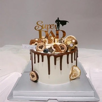 Fathers Day cake decoration plug-in DAD male God happy birthday acrylic superman Dad beard bow tie plug-in