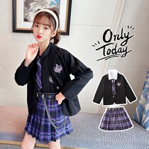 Girls summer gk skirt suit 2021 new college style jk uniform skirt net red 10-12 years old two-piece suit