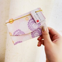 Japanese wind and cloth wrinkle silk Japanese flower handle business card holder business card storage