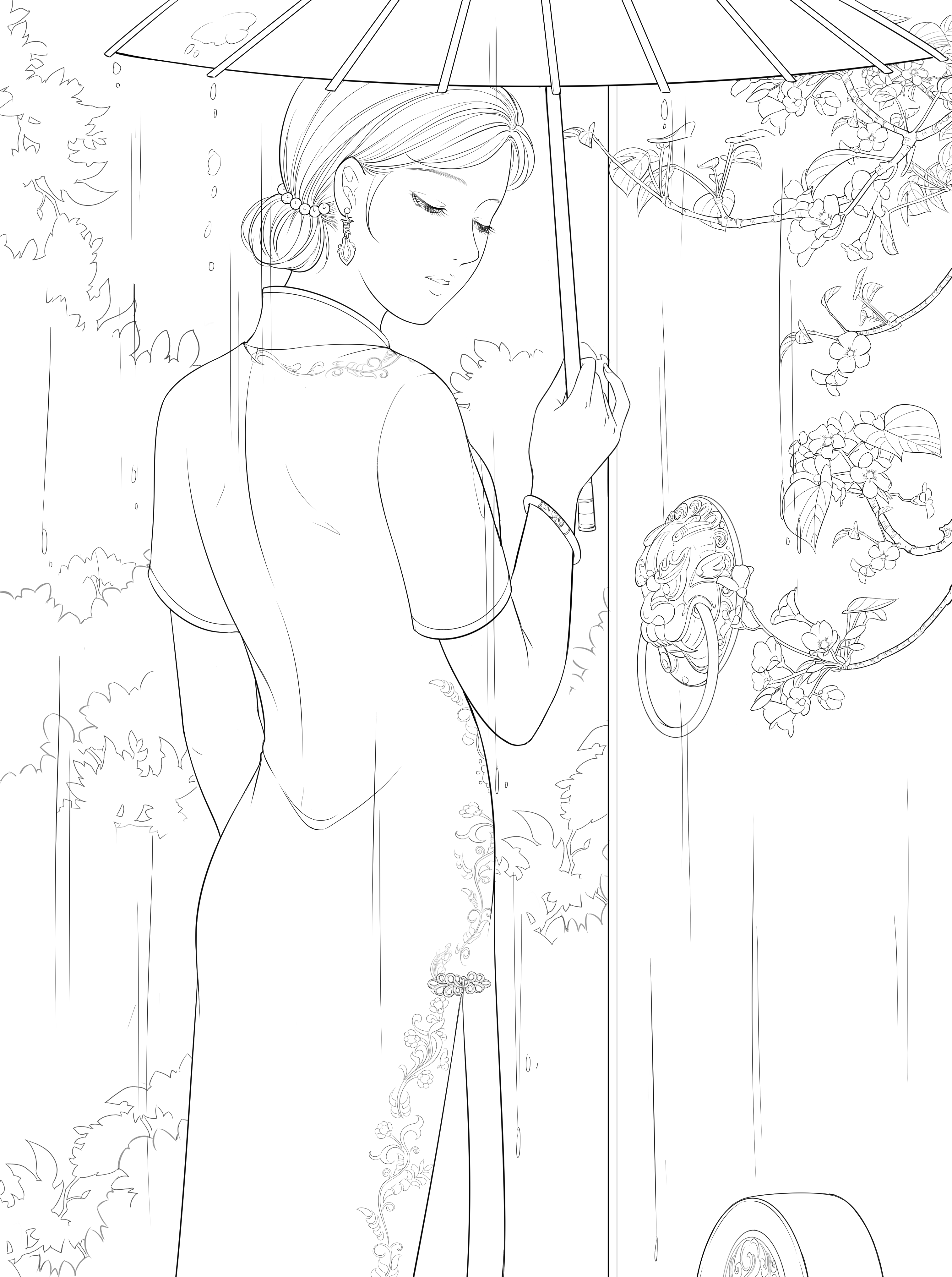 胭脂扣 闺梦人 哒哒猫新书 民国之美涂色线描集 零基础手绘古风涂色书