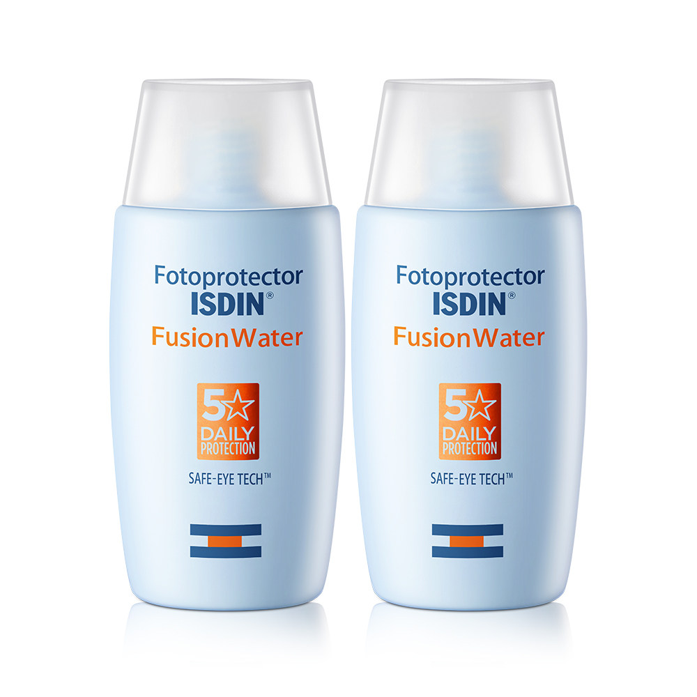isdin怡思丁水感隔离防晒霜spf50海边高倍防晒乳50ml2支