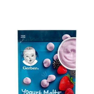 Gerber嘉宝 莓果酸奶溶豆(8个月）28克/袋宝宝溶溶海外零食米粉