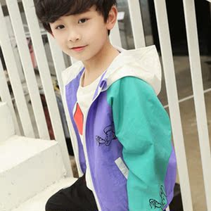 男童外套春夏装2019新款童装春装帅气男孩防晒衣连帽韩版上衣潮