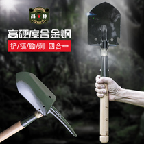 Changlin 208A manganese steel engineering shovel wooden handle multifunctional folding shovel car self-defense fishing outdoor camping supplies
