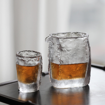 Ancient law glass gusto Cup Japanese tea ceremony Kung Fu Tea Set Square male Cup Tea Sea single handmade glass cup