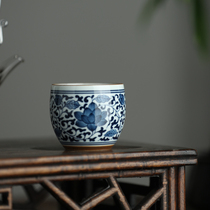 Chinese antique hand-painted blue and white stalwart Kung Fu Tea Tea Tea Tea Cup retro ceramic cup Master Cup