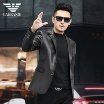 Haining New Leather Coat Business Single Style Casual Men's Tire Bovine Leather Suit Leather Suit Men's Coat