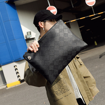 Hong Kongs new mens clutch envelope bag retro handbag Lingge bag Korean version of the document bag handbag trend
