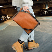 Hong Kong mens clutch retro fashion clutch Korean casual street rivet clutch shoulder bag trend