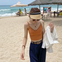 Berry like you and happy big Pang custom summer solid color inner strap short style with chest pad back vest