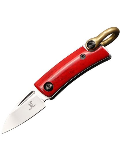 Sandvik 12C27 스틸 미니 나이프 수제 잠금없는 접이식 나이프 펜던트 키 암컷 캐리 온 쇠고기 골절 나이프 Sandvik 12C27 스틸 미니 나이프 수제 잠금없는 접이식 나이프 펜던트 키 암컷 캐리 온 쇠고기 골절 나이프