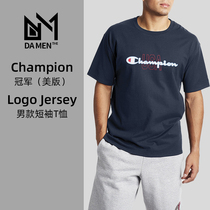 Champion Champion spring and summer mens round neck printed cotton trend sports T-shirt c standard casual short sleeve J720B