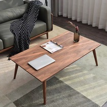 Nordic Modern Comfort Living Room Oak Cherry Wood Log Tea Table Full of Wood Black Walnut Tea