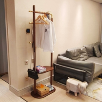 Hanging clothes hanger floor bedroom solid wood clothes hat rack multifunction new Chinese home net red clothes rack set object shelf