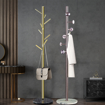 Hanger Home Hanging Hanger Sub-Floor Bedroom Metal Cap Rack Single Pole Type Clothing Cap Nordic Light Lavish Brown Stainless Steel