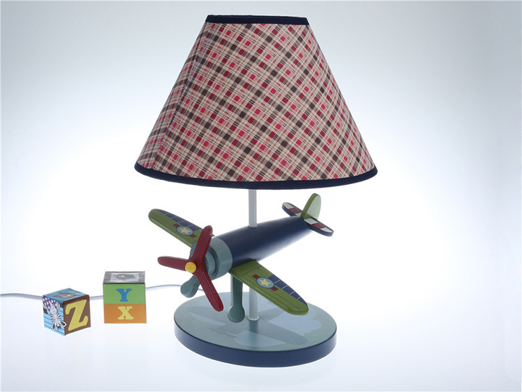 儿童飞机台灯男孩卧室床头灯样板房创意可爱装饰可调光灯卡通温馨_7折