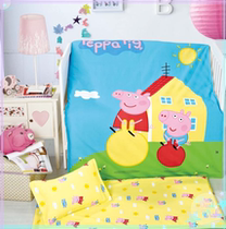 Kindergarten quilt three-piece core cotton childrens quilt six-piece baby nap quilt cartoon cotton quilt