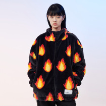 Notformad (NFM online store)Cotton mens fashion brand full printing loose winter thickened lamb coat tide