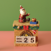 jeancard music box Christmas fireplace Wanyear wood octasonic box swing piece for girls birthday present