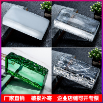 Hot melt glass brick Transparent square solid crystal brick Bathroom Bathroom living room entrance partition wall Perforated brick wall
