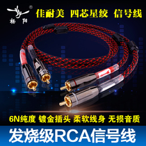 Canaimei rca audio cable two pairs of two pairs of lotus hair burning pure copper audio speaker amplifier connection signal cable