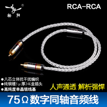 YYAUDIO digital coaxial cable Audio cable subwoofer 7N single crystal copper silver plated RCA speaker audio cable