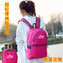 Double Shoulder Bag Womens Backpack Multicolored Optional Waterproof Ultra Light Portable Travel Bag Outdoor Pack Folding Bag Set Make Print