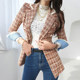 Strong aura women's autumn and winter jacket 2022 new explosion style plaid commuter suit small fragrance top high-end sense Strong aura women's autumn and winter jacket 2022 new explosion style plaid commuter suit small fragrance top high-end sense