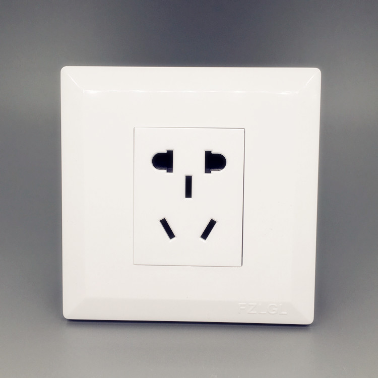 国标五孔10a电源插座 国标型二三级5孔五眼墙壁开关面板 暗装86型